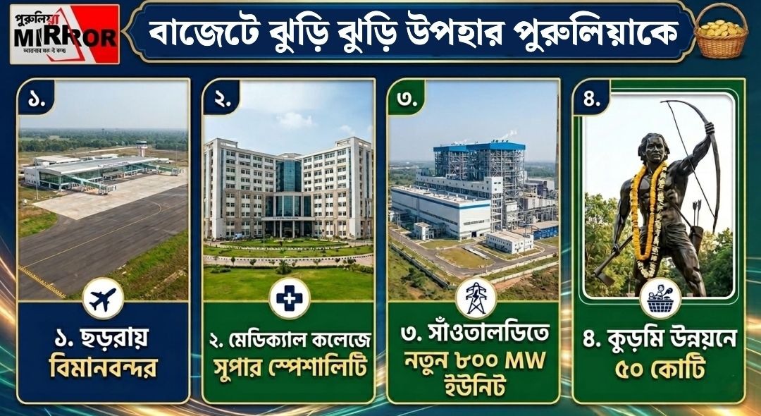 ছড়রায় বিমানবন্দর, মেডিক্যাল কলেজে সুপার স্পেশালিটি, বাজেটে গুচ্ছ উপহার পুরুলিয়াকে