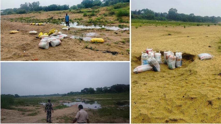 দুর্গম পথে জয়পুরে নদীঘাটে হানা পুলিশের, আটকালো বালি পাচার