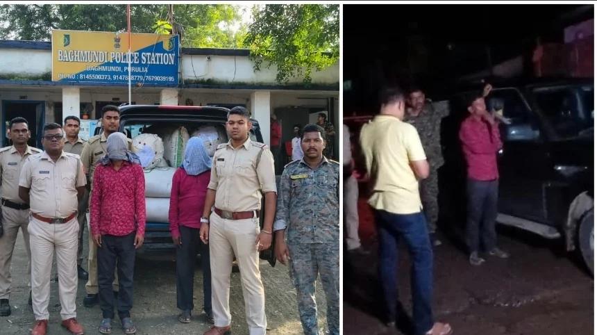 মধ্য রাতে রাজ্য সড়কে পুরুলিয়া পুলিশের অভিযানে ৪৫৯ কেজি মাদক উদ্ধার