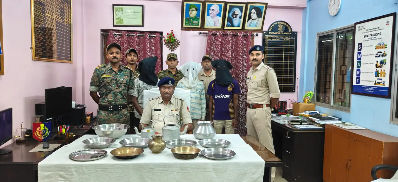 বলরামপুরে সিরিয়াল চুরির কিনারা, আড়শার কান্টাডি থেকে গ্রেপ্তার ৩, উদ্ধার চোরাই জিনিসপত্র